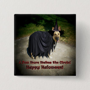 German Shepherd Witch Dog 15 Cm Square Badge