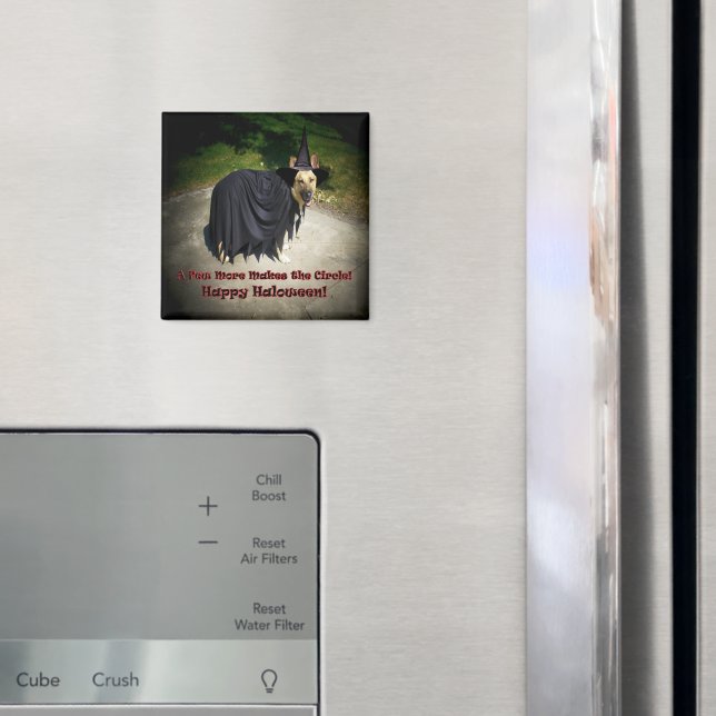 German Shepherd Witch Dog Magnet (In Situ (Fridge))