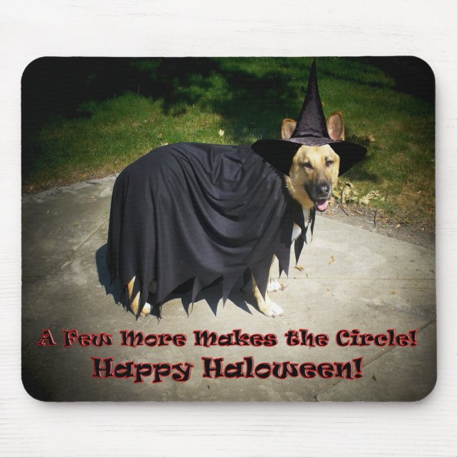 German Shepherd Witch Dog Mouse Mat (Front)