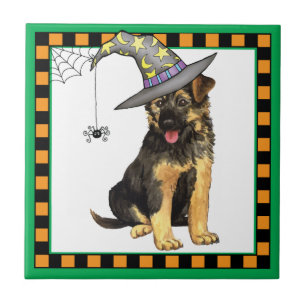 German Shepherd Witch Tile