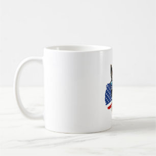 German Shepherd with American Flag I Love a Dog Coffee Mug