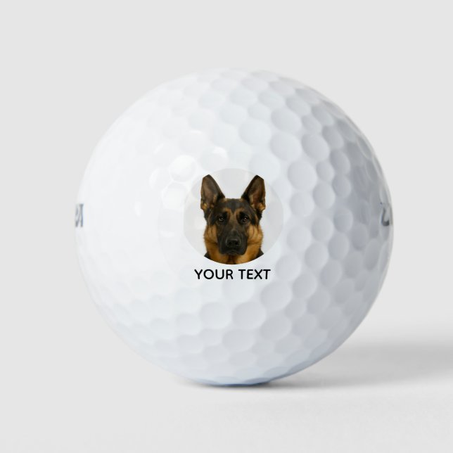  German Shepherd With Custom Text Golf Balls (Front)