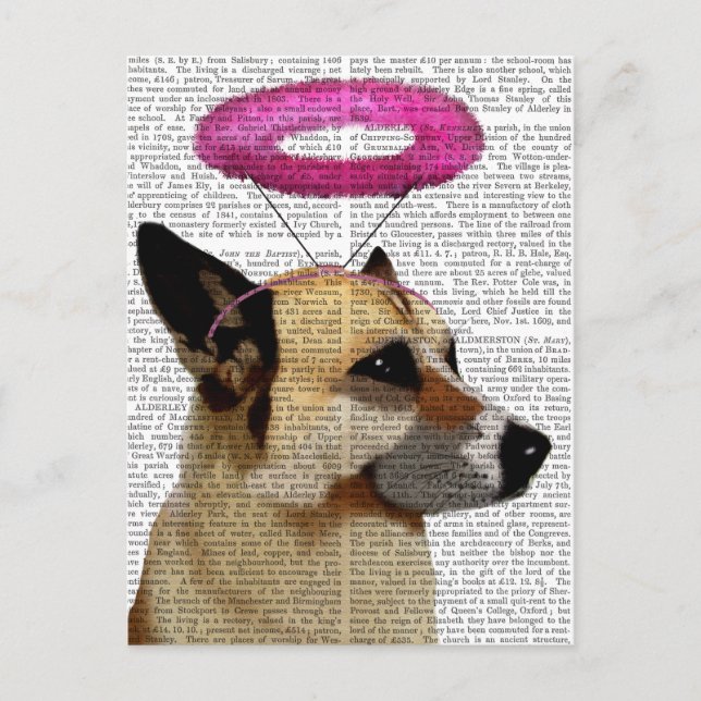 German Shepherd With Pink Halo Postcard (Front)