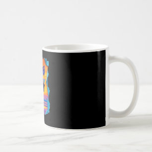 German shepherd with sunglasses sunset tropical coffee mug