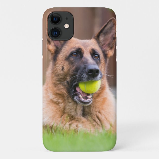 German Shepherd With Tennis Ball Case-Mate iPhone Case (Back)