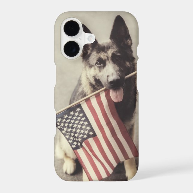 German Shepherd With US Flag (Back)