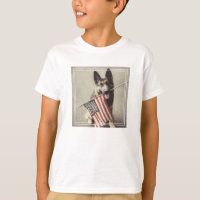 German Shepherd With US Flag