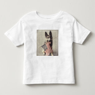 German Shepherd With US Flag Toddler T-Shirt