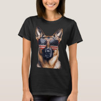 German Shepherd With Usa Flag Independence Day 4th