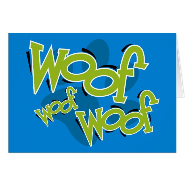 German Shepherd Woof Woof Card (Front Horizontal)
