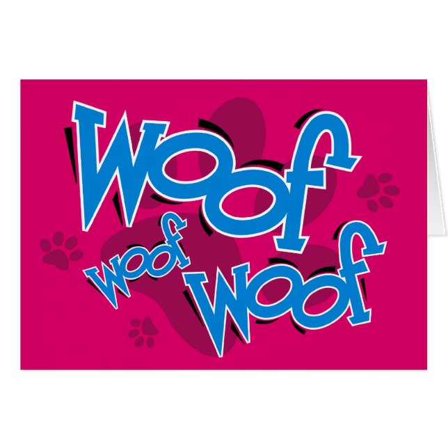German Shepherd Woof Woof Card (Front Horizontal)