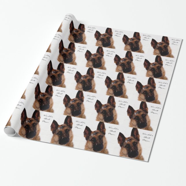German Shepherd Wrapping Paper for Mum (Unrolled)