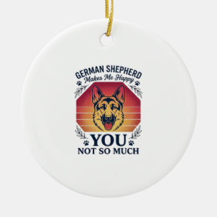 German Shepherd You Dog Retro Sunset Paws_1 Ceramic Tree Decoration