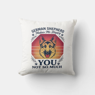 German Shepherd You Dog Retro Sunset Paws_1 Cushion