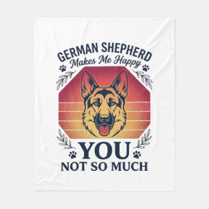 German Shepherd You Dog Retro Sunset Paws_1 Fleece Blanket