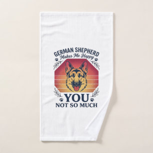 German Shepherd You Dog Retro Sunset Paws_1 Hand Towel
