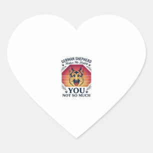 German Shepherd You Dog Retro Sunset Paws_1 Heart Sticker