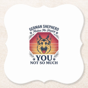 German Shepherd You Dog Retro Sunset Paws_1 Paper Coaster
