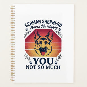 German Shepherd You Dog Retro Sunset Paws_1 Planner