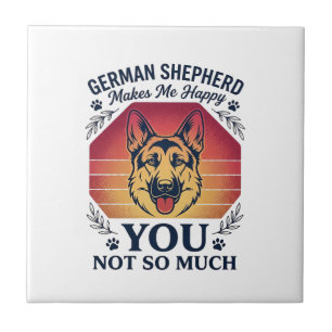 German Shepherd You Dog Retro Sunset Paws_1 Tile