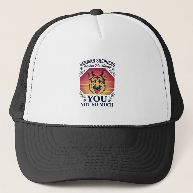 German Shepherd You Dog Retro Sunset Paws_1 Trucker Hat (Front)