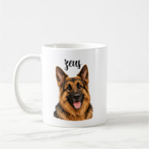German Shepherd Zeus Name Design | Strong Dog Mug