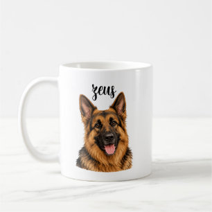German Shepherd Zeus Name Design   Strong Dog Mug