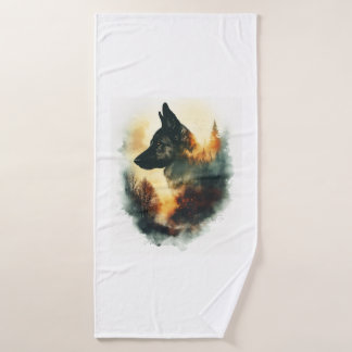 German Shepherds as Ghostly Guides Bath Towel