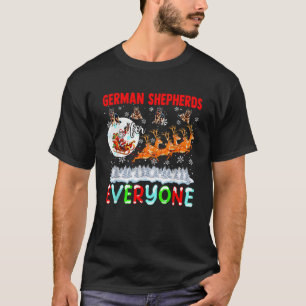 German Shepherds For Everyone Xmas Santa Sleigh Re T-Shirt