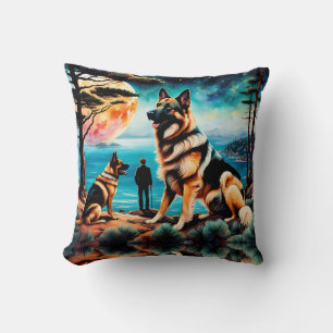 German Shepherds Hiking on Mountain Cushion