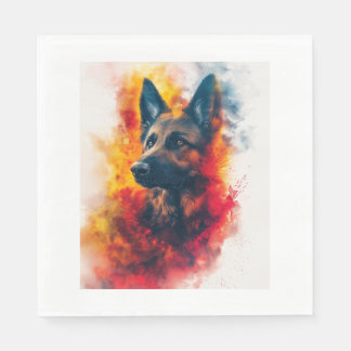 German Shepherds in Intense Radiance Napkin