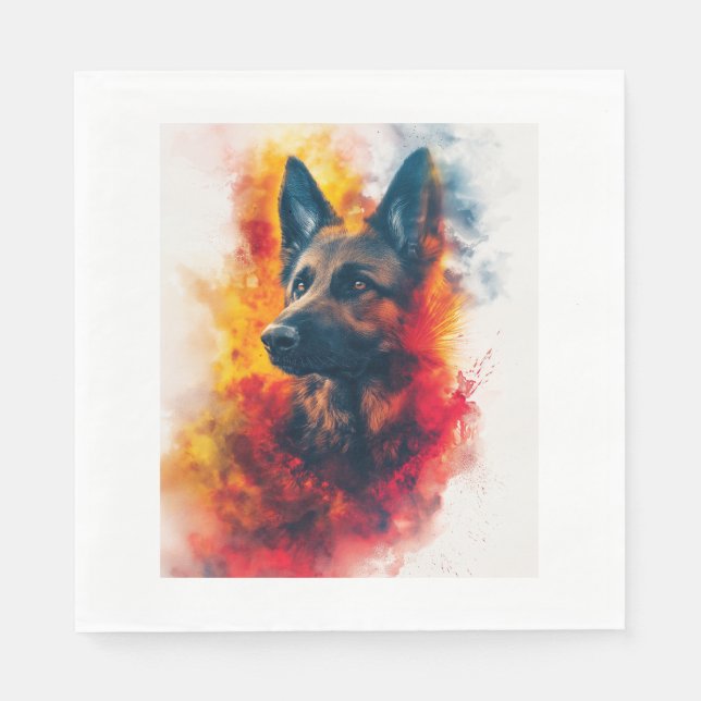 German Shepherds in Intense Radiance Napkin (Front)
