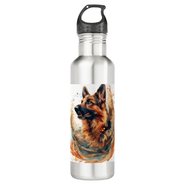 German Shepherds in Oceanic Elegance 710 Ml Water Bottle (Front)