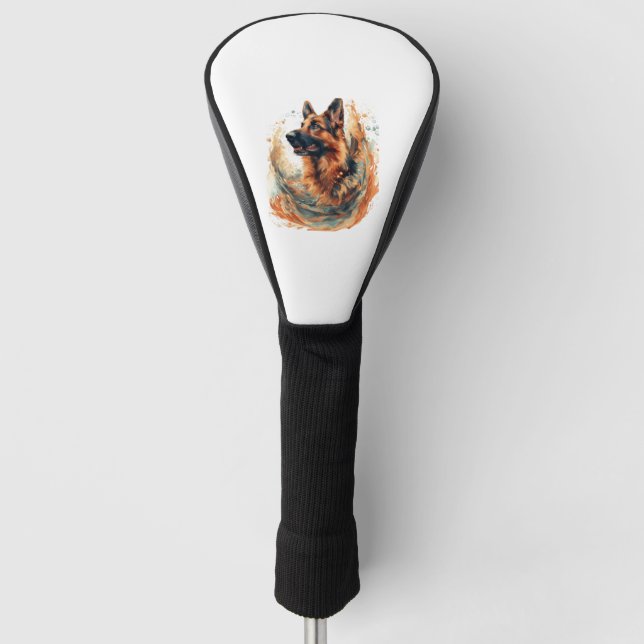 German Shepherds in Oceanic Elegance Golf Head Cover (Front)
