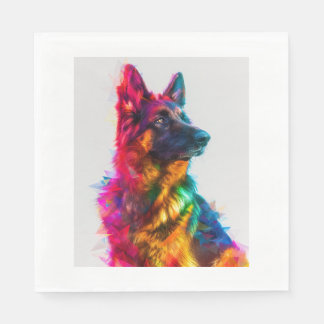 German Shepherds in Prism Perfection Napkin