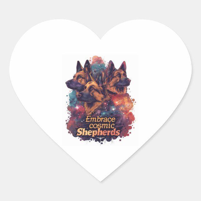 German Shepherds Unleashed Heart Sticker (Front)