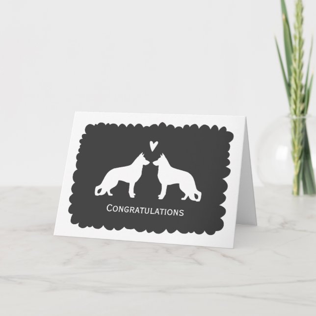 German Shepherds Wedding Congratulations Card (Front)