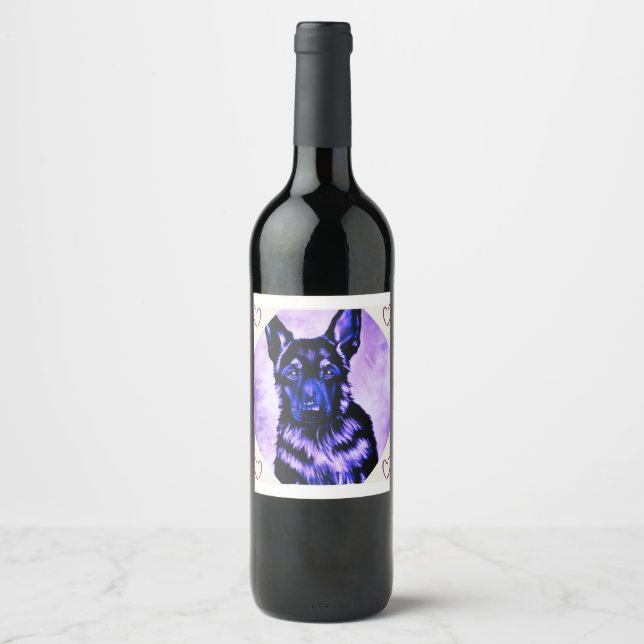 German Sheppard Love  Wine Label (Front)