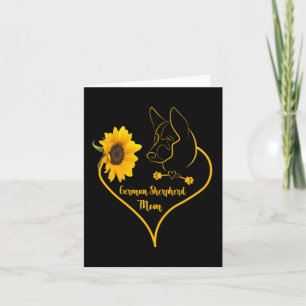 German Sherpherd Mum With Sunflower K9 Lovers Card