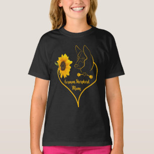 German Sherpherd Mum With Sunflower K9 Lovers T-Shirt