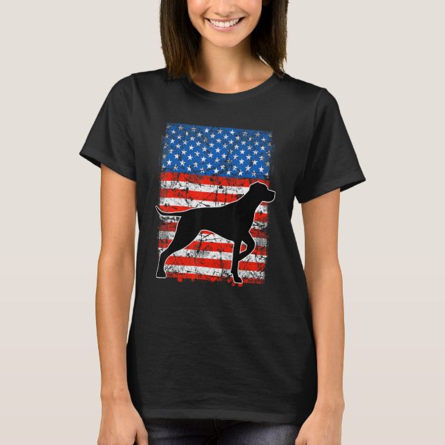German Short-haired Pointer Dog Silhouette America T-Shirt (Front)
