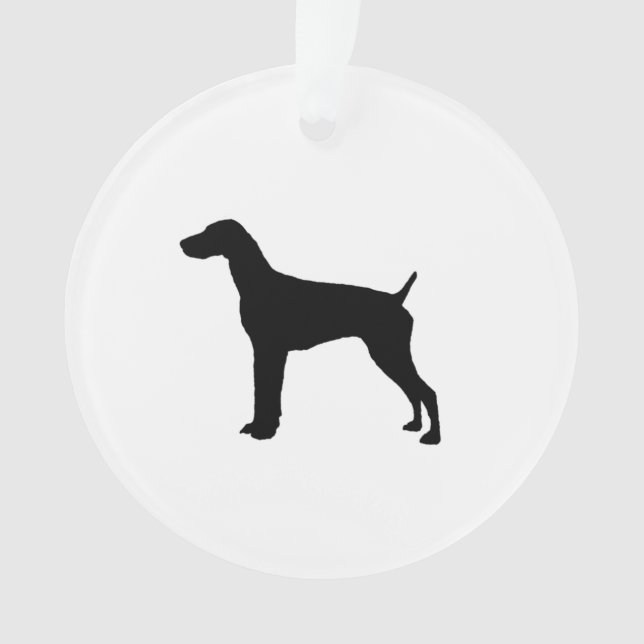 German Short-Haired Pointer Silhouette Love Dogs Ornament (Front)