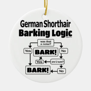 German Shorthair Barking Logic Ceramic Tree Decoration