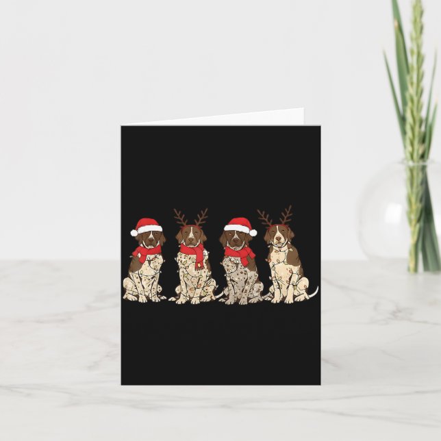 German Shorthair Inter Christmas Gsp Mom Dad  Card (Front)