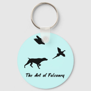 German Shorthair Pointer and Falconry Keychain