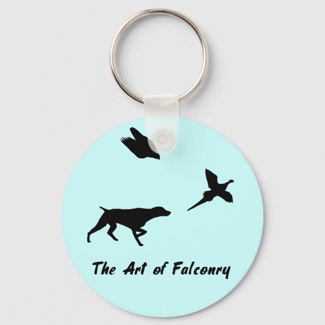 German Shorthair Pointer and Falconry Keychain (Front)