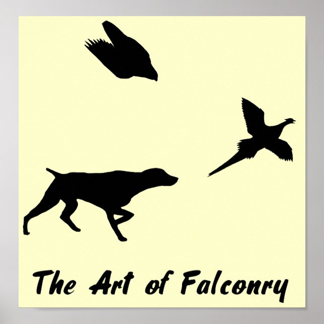 German Shorthair Pointer and Falconry Poster (Front)