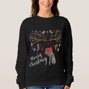 German Shorthair Pointer Christmas Reindeer Dog Sweatshirt