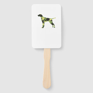 German Shorthair Pointer _ Dog Camouflage Silhouet Hand Fan