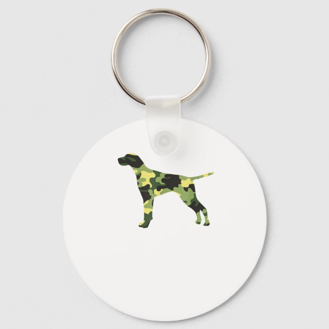 German Shorthair Pointer _ Dog Camouflage Silhouet Key Ring (Front)